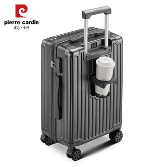 皮尔卡丹/Pierre Cardin  20英寸 行李箱拉杆箱可登机万向轮旅行箱高颜值密码箱小型皮箱男女 灰色