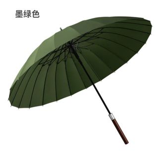 美度MAYDU   24骨轻奢原木柄雨伞男士商务长柄双人大号防风伞强效抗风暴雨伞单手可一键开伞