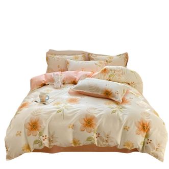 宜恋  【100%纯棉四件套】1.8米双人床 法式温柔风 云梦花都
