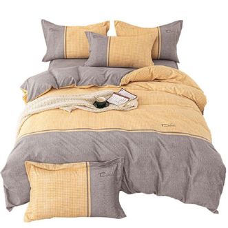 多喜爱/Dohia  全棉磨毛套件 金色流年 柔软全棉双人床四件套 适用1.5/1.8米床 L码/203*229cm