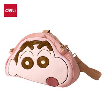 得力/deli  蜡笔小新联名款斜挎双肩两用毛绒背包 LB631