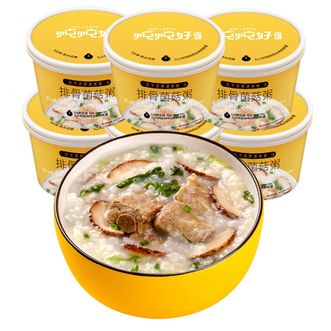 盛耳  炖炖好速食粥皮蛋瘦肉粥牛肉粥排骨粥鸡肉粥冻干粥方便即食 排骨菌菇粥6杯