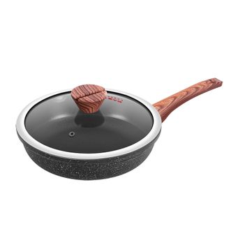 炊大皇  平底锅耐磨易洁不粘锅牛排深煎锅24cm 电磁炉通用 B50120