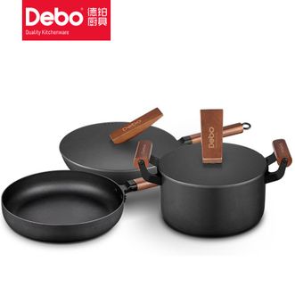 德铂（Debo）  克里斯蒂煎锅 汤锅 炒锅 26cm、22cm、30cm 家庭锅具3件套