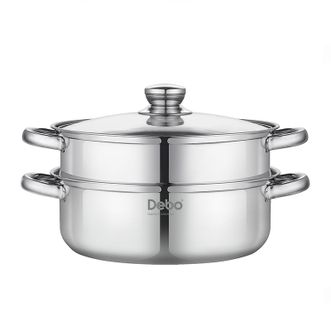 Debo  罗森304不锈钢汤锅双层蒸锅煲汤炖煮熬粥汤锅28cm      DEP-DS395