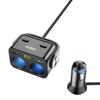 奥舒尔（OZIO）  车载充电器点烟器一拖二双USB快充QC3.0快充