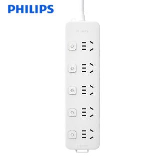 飞利浦/Philips  新国标安全插座5位分控独立开关1.8米大孔位间距插线板插排接线板拖线板