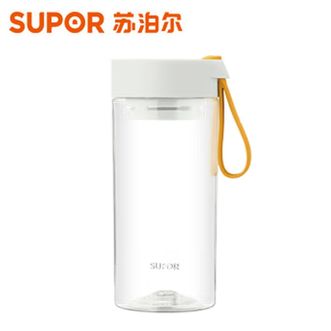 苏泊尔 水杯随行BB杯学生夏天男女耐摔便携运动杯子带茶滤塑料随手杯子 KC51HB10亮白橙510ML（SUPOR）