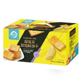 天生好果/TIAN SHENG HAO GUO  榴莲派软馅料饼干饱满夹心解馋抗饿独立小包540克