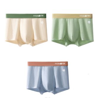FitonTon  男士内裤男棉质平角裤潮流透气青少年3条装NS0027-3 XXL