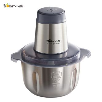 小熊/Bear  绞肉机家用 切碎机绞馅机 2L容量碎肉机 电动多功能料理搅拌打肉饺子肉馅蒜蓉机全钢 搅肉机