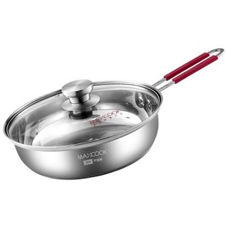 美厨（MAXCOOK）  悦享炒锅  24cm煎锅多用锅  304不锈钢锅  MCLP-603