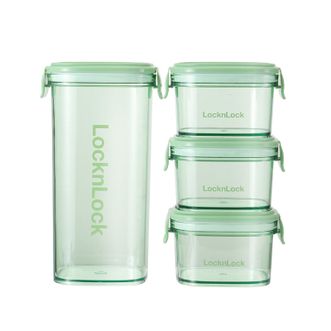 乐扣乐扣（LOCK&amp;LOCK）  家用品悠悠绿清透密封罐4件套