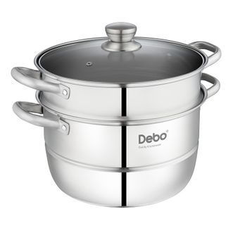 德铂（Debo）  索菲特双层蒸锅28cm  304不锈钢材质不挑炉灶汤锅