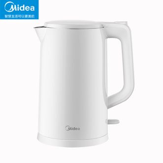 美的/Midea  电热水壶1.7L大容量家用烧水壶双层防烫304不锈钢水壶