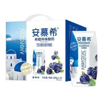 伊利  1箱205克*12盒 安慕希 希腊风味酸奶 蓝莓口味