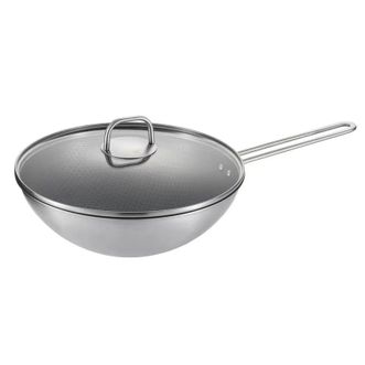 双立人（ZWILLING）  30cm Twin Nova Plus涂层不锈钢蜂窝炒锅66429-030-982