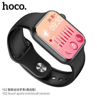 浩酷（hoco.）Y12智能运动手表(通话版)蓝牙通话高清大屏运动手表通话手表黑色