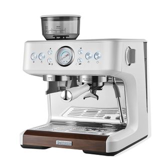 柏翠/Petrus  意式半自动咖啡机奶泡机研磨一体咖啡机双锅炉小型双泵牛角手柄