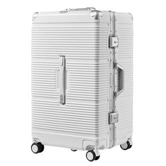 银座  大容量行李箱 拉杆多功能出国扩容 铝框 6618K-37钢琴白；28寸
