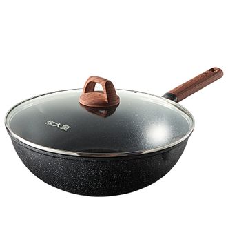 炊大皇  高级麦饭石色炒锅32cm（黑色）GJ32CGH