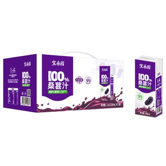 宝桑园  桑葚汁200ml*12瓶礼盒装NFC原榨