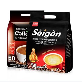 西贡  原味咖啡800g+猫屎咖啡味850g【共100条】