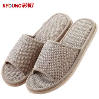 彩阳家居静音亚麻拖鞋-两双装39004012330130