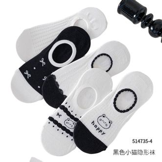Caramella  玛格丽特小姐隐形女袜纯棉船袜夏季薄款防滑514735-4