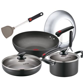 苏泊尔（SUPOR） 火红点厨具套装三件套 组合炒锅无油烟不粘锅 TP1627E