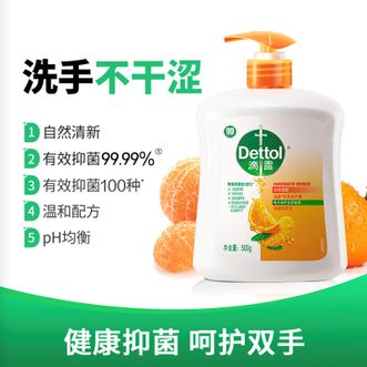 滴露/Dettol  自然清新洗手液500g健康抑菌消毒清爽柑橘（新旧包装随机发）