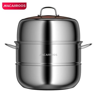 MACAIIROOS  蒸锅不锈钢蒸锅二层蒸锅加厚汤锅蒸煮两用燃气电磁炉适用MCZ3020