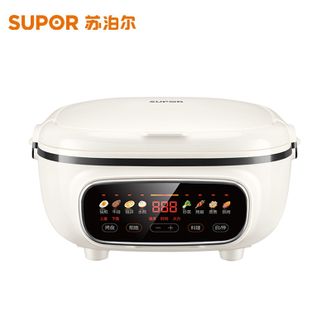苏泊尔（SUPOR）  煎烤机电饼铛家用双面加热加深大烙饼锅可拆洗煎烤蒸煮火锅一体煎烤机