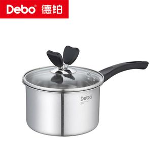 Debo  德铂不锈钢汤锅小奶锅家用泡面锅电磁炉明火通用 小汤锅奶锅 16cm