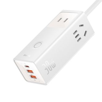 倍思（Baseus） 桌面氮化镓多功能桌面充电器  3AC+2U+1C多口快充 华为苹果小米手机平板充电器