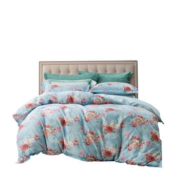 富安娜/Fuanna  床单四件套 磨毛套件 帘卷西窗 标准 蓝色