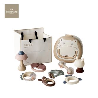贝易 /BEIE STATE  婴儿玩具 分阶摇铃套装 （8只装带收纳盒）