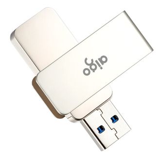 爱国者（aigo）USB3.0 U盘 金属旋转系列 银色 快速传输 出色出众 64GB U330