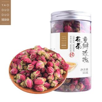 姚朵朵YAO DUO DUO  重瓣玫瑰花茶 55g/罐 玫瑰花茶 大朵红玫瑰养生茶