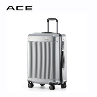 ACE  拉链式硬行李箱 耐磨耐用24寸银色行李箱