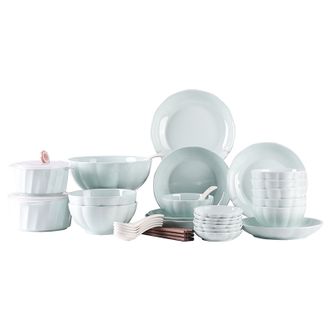 爱依瑞斯.ARIS  金瓜青瓷全家福套装洗碗机适用微波炉适用AS-D3602H