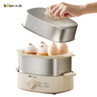 小熊/Bear  煮蛋器 蒸蛋器 双层迷你电蒸锅家用早餐蒸玉米红薯锅可定时电热锅