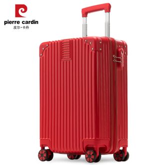 皮尔卡丹/Pierre Cardin  20寸时尚行李箱万向轮登机箱拉杆箱旅行箱密码箱子男女通用 红色