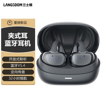 兰士顿  蓝牙耳机耳夹式开放不入耳运动骑行通话降噪时尚跑步耳机 TS20黑色
