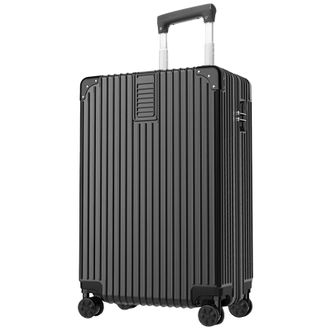 皮尔卡丹/Pierre Cardin  20英寸行李箱男直角飞机拉杆箱拉链大容量密码旅行登机皮箱子学生万向轮 轻便拉链款