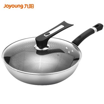 九阳/Joyoung  晶钢不沾炒锅不粘锅30cm通用不锈钢锅具 锅盖可立CF30C-CJ538