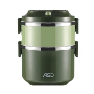 爱仕达/ASD  多层保温饭盒 304不锈钢分隔型学生上班族便当餐盒携1.6L饭盒 保温盒 RWS16H4WG-G