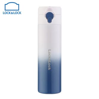 乐扣乐扣  随行弹跳保温杯480ml 小清新高颜值304不锈钢轻量潮流渐变车载男女学生上班族随身杯 白蓝