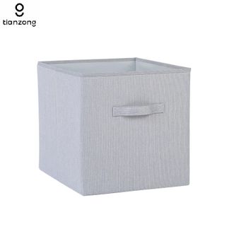 天纵  衣服玩具收纳箱 33*37*33cm 1个装 无盖卡莱克布艺抽屉储物盒 浅灰