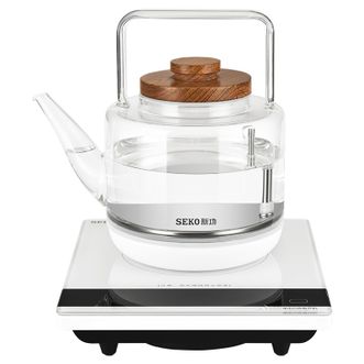 新功/Seko  家用底部上水电热水壶泡茶专用烧水壶全自动玻璃电水壶W41